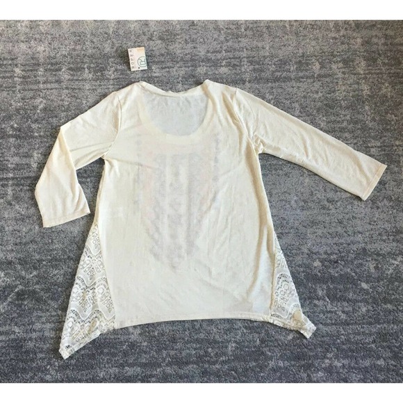 Roper Top S Cream Embroidery 3/4 Sleeve Blouse - Picture 2 of 9